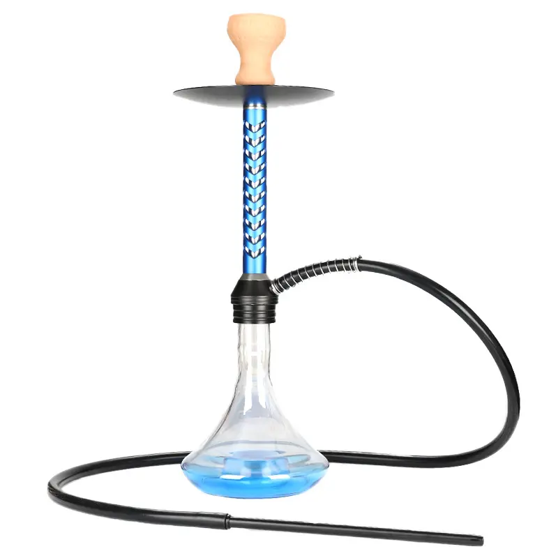 Hete Verkoop Groothandel Goedkope Aluminium Hookah Shisha Glazen Waterpijp Chicha Nargile Shisha Met Siliconen Slang