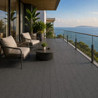 Plancher de terrasse extérieur haut de gamme en composite bois-plastique (WPC) imperméable et anti-UV, grain de bois 3D pour jardin, patio et terrasse