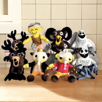 Peluche de renne de Noël de 12 pouces, jouet en peluche doux, poupée anti-stress en coton lavé, cadeau d'anniversaire pour enfants