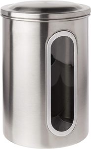 <b>Perspective</b> Can Food Snacks Carnisters, Kitchen Storage Jar Sets Stainless Steel Covered Glass Metal 2-3L - Product Image 4