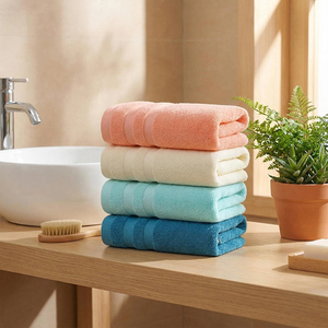 Serviette en coton de haute qualité, séchage rapide, carrée, couleur unie, tissée, jetable, pour la maison, la cuisine, la salle de bain, la plage, l'hôtel - Product Image 2