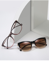 Lunettes de soleil polarisées UV400 anti-lumière bleue pour femmes avec clip magnétique pour la conduite, monture 81803-2