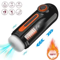 Automatisches Masturbationsgerät für Männer mit Teleskop-, Rotations-, Saug-, Heiz- und Vibrationsfunktion, Weiche Taschenmuschi, Flugzeugbecher, Erwachsenen-Sexspielzeug