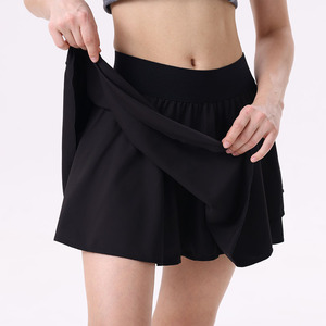 Jupe courte de tennis d'équipe taille haute pour femmes OEM, jupe de tennis longue, deux jupes courtes de sport décontractées à double couche - Product Image 6