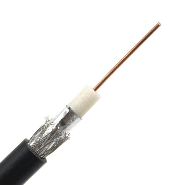 75 Ohm Low Loss Flexible RG6 Coax Cable with Black PVC Jacket
