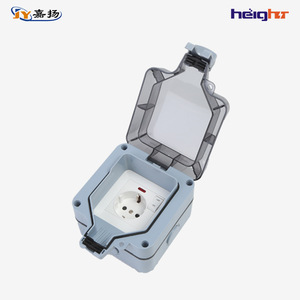 กล่องปลั๊กไฟกันน้ำกลางแจ้งมาตรฐานยุโรป IP66 ช่องเสียบเดี่ยว พร้อมสวิตช์ป้องกันไฟรั่ว - Product Image 3