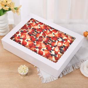 Boîtes à gâteaux 19x14x4 pouces avec fenêtre, grandes boîtes rectangulaires blanches pour pâtisseries, desserts, gâteaux, cupcakes, beignets, biscuits, tartes - Product Image 5