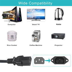 Cordon d'alimentation pour ordinateur BSI UK Standard, 10A (IEC-320-C13 à BS-1363 prise UK), noir - Product Image 4