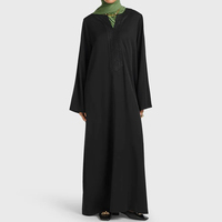 Robe Maxi Musulmane Personnalisée pour Femmes Couleur Unie Ramadan EID Abaya Vêtements Islamiques Robe Modeste