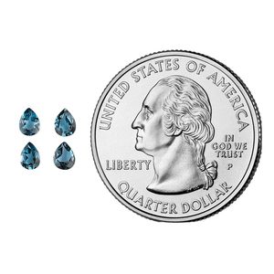 Yashee - Topacio azul de Londres natural, corte de pera, 4 x 3 mm, piedra preciosa suelta para la fabricación de joyas - Product Image 3