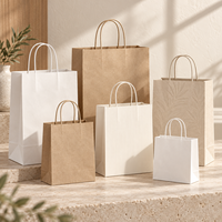 Sac en papier kraft durable ECO avec poignée torsadée en vrac pour le shopping et l'emballage de cadeaux