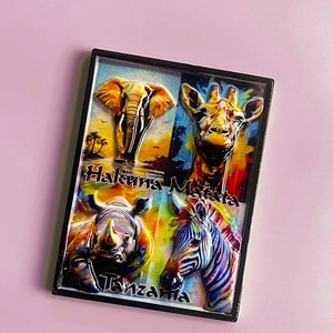 Aimant de réfrigérateur personnalisé avec impression UV 3D, faune africaine du Kilimandjaro, rhinocéros, zèbre, éléphant, girafe, <span class=keywords><strong>Tanzanie</strong></span>, souvenir Hakuna Matata - Product Image 3