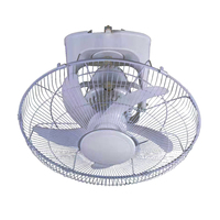 Ventilateur de Plafond Solaire FS-598 16 Pouces 15W avec Chargeur Adaptateur 12.6V2A et Boîtier Interrupteur à Bouton 3 Vitesses Silencieux à Large Angle de Diffusion d'Air