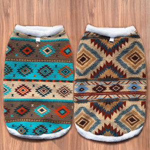 Chaleco para mascotas Weiwang, forro polar con patrón Fair Isle, ropa de invierno de estilo étnico para perros y gatos, ropa cálida y acogedora para mascotas pequeñas - Product Image 2
