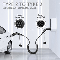 Câble de charge pour véhicule électrique de type 2 à type 2 universel, 5 m/7 m, câble de charge EV enroulé pour station de recharge publique