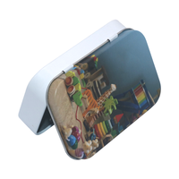 Boîte en fer blanc à charnière personnalisée pour l'emballage de bonbons, de collations et de chocolat avec logo et options de taille personnalisés