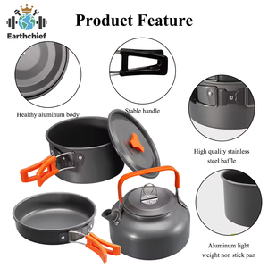 <span class=keywords><strong>Set</strong></span> da Cucina da Campeggio, Stoviglie da Viaggio, <span class=keywords><strong>Set</strong></span> da Picnic all'Aperto, Teiera per 2-3 Persone, Pentole Antiaderenti, <span class=keywords><strong>Set</strong></span> Assortiti - Product Image 3