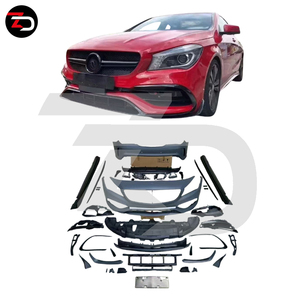 Kit carrosserie style CLA45 2017-2019 en gros avec pare-chocs, calandre principale, jupes latérales pour <span class=keywords><strong>CLA</strong></span> Classe W117 2013-2016 CLA180 200 <span class=keywords><strong>220</strong></span> 250 260 - Product Image 2