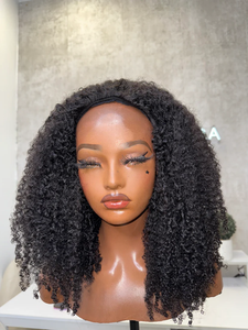 Capovolgere metà parrucca Afro crespo capelli umani ricci all'ingrosso Non in pizzo fatto a macchina <span class=keywords><strong>parrucche</strong></span> ricci con coulisse parrucca per donne <span class=keywords><strong>nere</strong></span> - Product Image 2