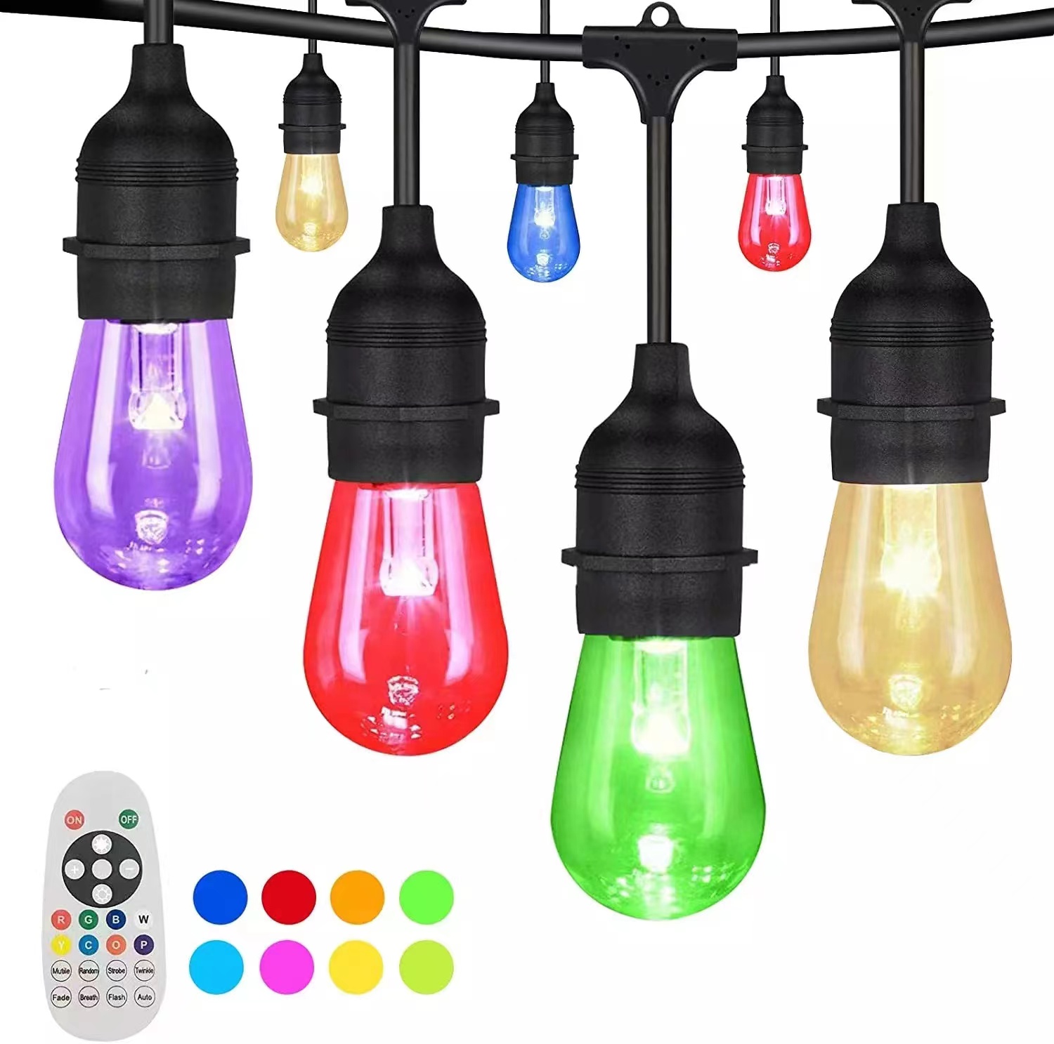 Tira de luces RGB con Control remoto, decoración para ventana, hogar, Patio, jardín, Navidad, interior y exterior, impermeable IP65