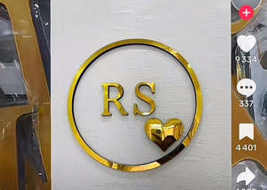 Vendita calda di 70cm cerchio 3D specchio acrilico fai da te lettera Logo negozio nome cerchio rotondo adesivo da parete <span class=keywords><strong>con</strong></span> schiuma Dia 50cm 80cm - Product Image 5