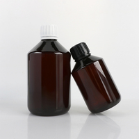 Bouteille en plastique PET brun de qualité alimentaire de 250 ml, 500 ml, 1000 ml, récipient pour suppléments liquides de vitamines avec bouchon résistant aux enfants