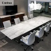 OEM Modern design 5 meter Steel Leg künstliche stein marmor tabletop Conference Table