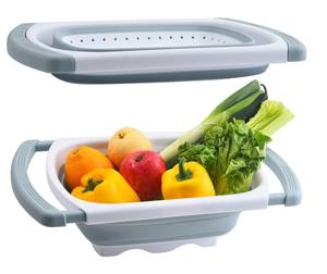 <span class=keywords><strong>Passoire</strong></span> pliable en <span class=keywords><strong>silicone</strong></span> au-dessus de l'évier avec poignée <span class=keywords><strong>rétractable</strong></span> pour la cuisine - Product Image 1