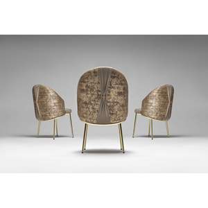 Juego de Comedor Moderno Milano de 6 Piezas con Cubierta de Madera y Patas de Hierro, Estilo Europeo, Muebles para el Hogar - Product Image 3