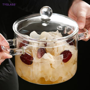 Marmite en verre de 1300ml avec couvercle résistante aux hautes températures pour ragoût de soupe nouilles instantanées soupe polyvalente et marmites - Product Image 1