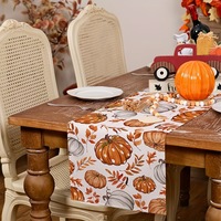 Nappe de table personnalisable, motif floral pastoral moderne, imprimé citrouille, pour Thanksgiving, écologique, imperméable, résistante à l'huile et à la chaleur
