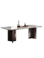 Table à manger en marbre de luxe léger, style moderne simple, rectangulaire, avec chaises assorties, pour petit appartement, usage domestique