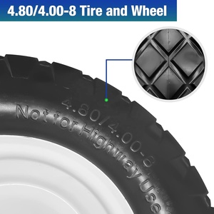Rueda de Carretilla de 16 Pulgadas, Antipinchazos, de Poliuretano Sólido, 4.80/4.00-8, Neumáticos sin Aire de PU, Rodamientos de Bolas de 5/8 Pulgadas, Cubo Centralizado de 6 Pulgadas - Product Image 5