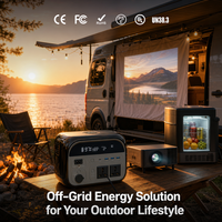 Stasiun Daya Portabel 500W 345Wh 110V Generator Tenaga Surya Baterai LiFePO4 untuk Berkemah di Luar Ruangan, Cadangan Perjalanan, Daya Off-Grid