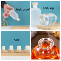 Bouteilles en verre transparentes givrées vides de 100 ml, 250 ml, 375 ml, 500 ml pour gin, rhum, brandy, spiritueux, whisky, vodka, liqueurs, avec bouchons en liège, gravure gratuite