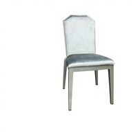 Chaise de salle à manger pliable en aluminium minimaliste moderne avec dossier confortable rembourré en tissu pour hôtel, restaurant, usage domestique