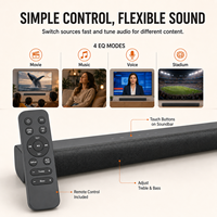 Barre de son TV ultra-mince 200W 2.1 canaux avec BT 5.3, HD ARC, DSP pour voix claire et basses/aigus réglables