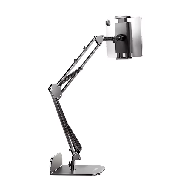 2025 NEWEST Wholesale Adjustable 1pad Lazy Arm Stand Foldable Overhead Phone Tablet Holder for Desk Bed Use Carbon Steel