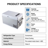Réfrigérateur portable double zone 35L pour voiture, compresseur 12V, congélateur, refroidisseur électrique DC/AC pour camping, camping-car, voyage en voiture, extérieur