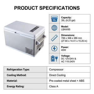 <span class=keywords><strong>Frigorifero</strong></span> Portatile per Auto a Doppia Zona 35L, Frigo-Congelatore a Compressore 12V DC/AC, Refrigeratore Elettrico per Campeggio, Camper, Viaggi su Strada, Attività all'Aperto - Product Image 5