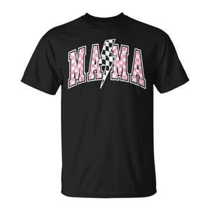 T-shirt da donna Mama Lightning Bolt a quadretti - Product Image 1