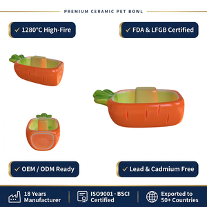 Comedero de Cerámica con Forma de Zanahoria para Pájaros, Bonito Diseño de Vegetales, Plato para Alimentar Mascotas en Jaula, para Loros, Pinzones y Canarios - Product Image 1