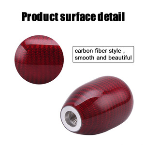 Car Gear <b>Knob</b> Carbon Fibre Elliptical <b>Shift</b> <b>Knob</b> Black Silver Red Ergonomic For Automatic Transmission - Product Image 5