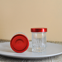 Kualitas Tinggi 70Ml Bundar Bentuk Madu Jar Food Grade Jelas Kosong Sarang Burung Kemasan Jar Kaca dengan Tutup Logam Sekrup