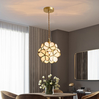 Lámparas de Techo Modernas LED con Marco de Cobre y Pétalos de Cristal con Diseño de Flores de Cerezo Coloridas para Sala de Estar y Comedor