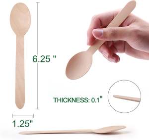 Ensemble de couverts en bois de qualité supérieure, fourchette, cuillère, couteau, serviette en bois - Product Image 3