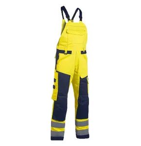 Durable Construction Worker Bib Pant Safety Overalls Workwear