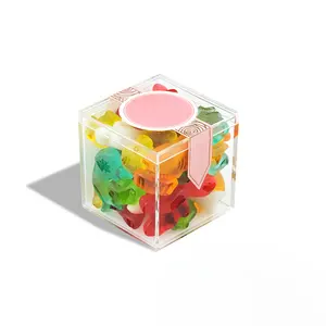 Small Sweet Acrylic Candy Cube 80x80x80mm cube box for candy package