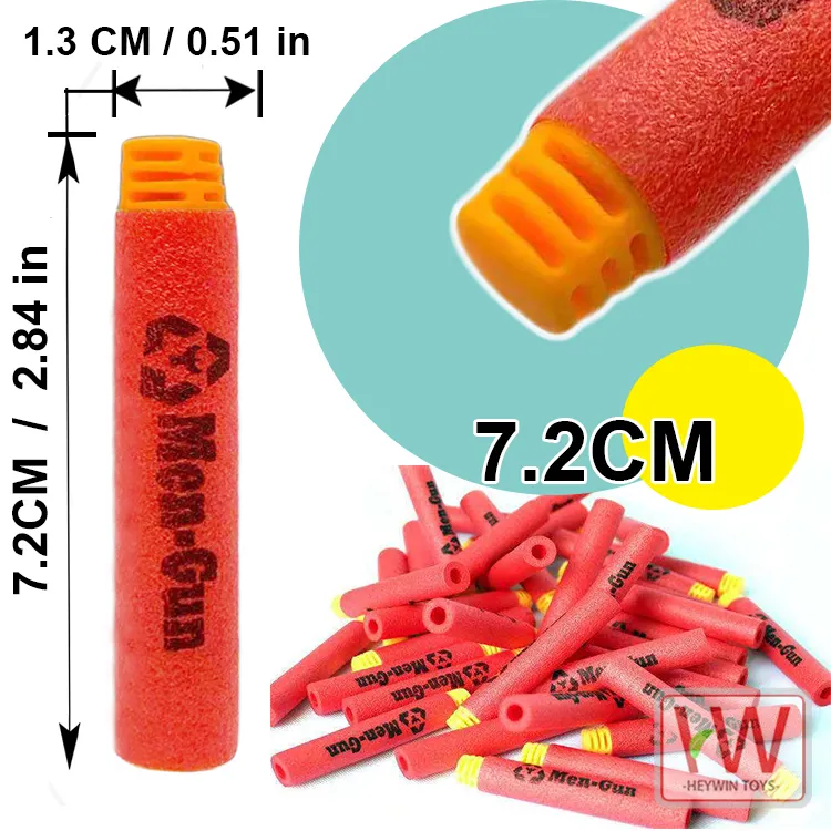 7.2CM EVA 총알 리필 클립 다트 전기 장난감 부드러운 거품 총알 총 야외 장난감 (HM8R)