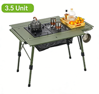Table de pique-nique pliante tactique IGT à trois unités en alliage d'aluminium léger pour camping en extérieur, mobilier d'extérieur